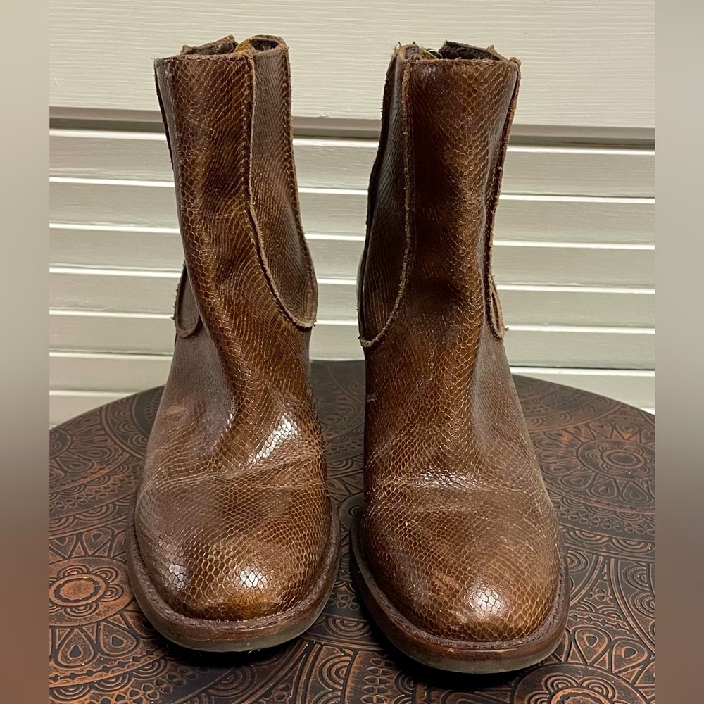 Matisse Mack Full Grain Snake Skin Python Print Leather Booties